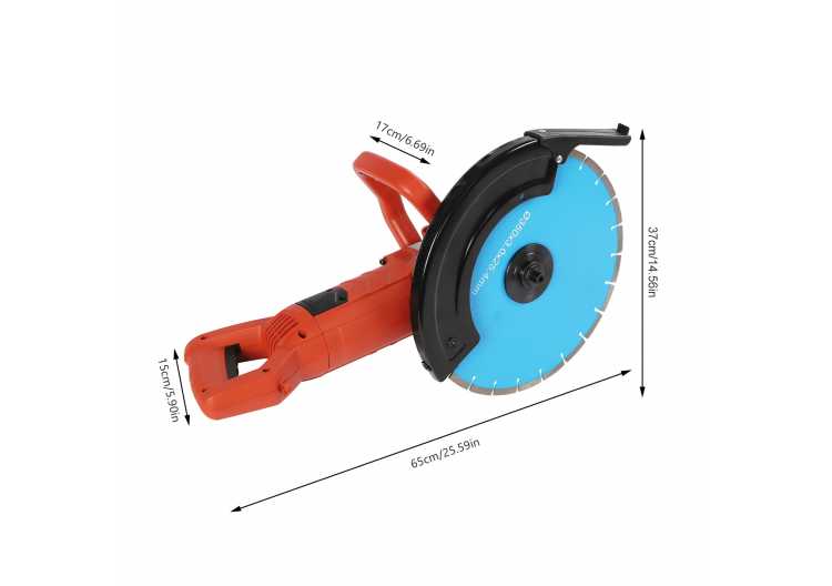 Corded Electric Handheld Concrete Saw 3000W Pure Copper Motor Rotating Handle for Grooving Cutting Work 1420