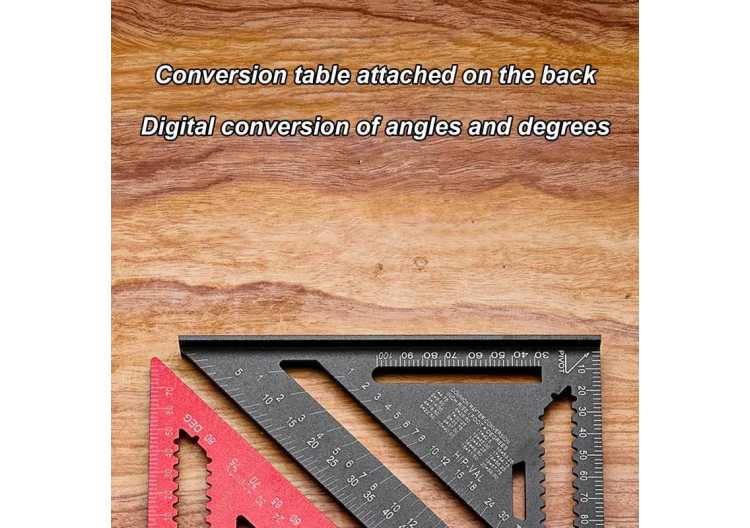 Woodworking Aluminum Alloy Triangle Gauges Measuring Gauging Tools High Precision Marker Angle Ruler Speed Square Metric 1420