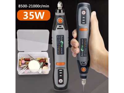 35W USB Cordless Rotary Tool Dremel DIY Mini Drill Engraving Pen Electric 3 Speed Mini Wireless Drill Set 8500r-21000r/min 1420