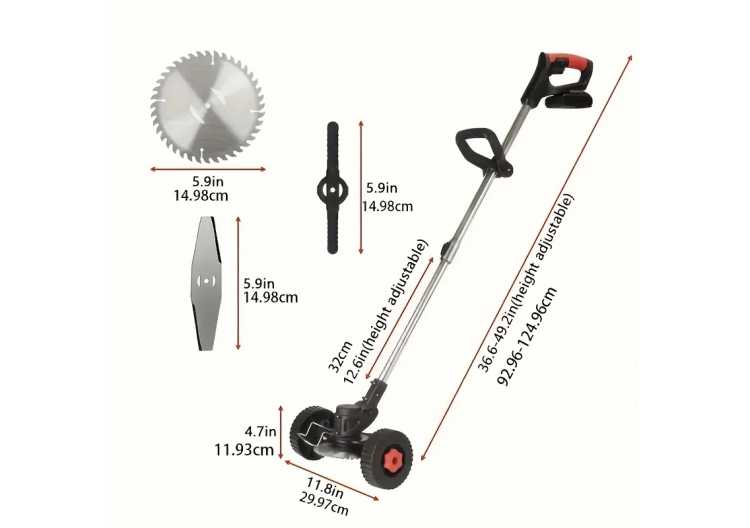 The Latest Small Portable Wireless Electric Lawn Mower/weeding, With A Large-capacity Lithium Battery And Three Types Of Blades 1420