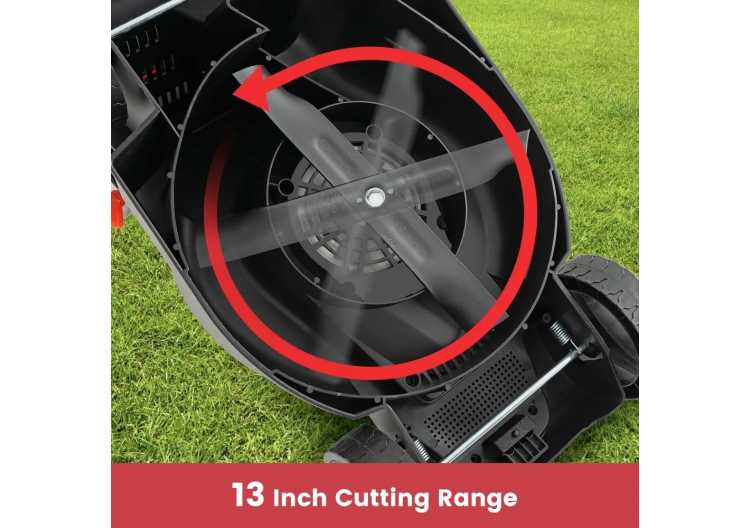 Electric Lawn Mower, Versatile Corded Lawn Mower with Grass Collection Box, 10 AMP Motor, 13" Cutting Deck, 3 Adjustable