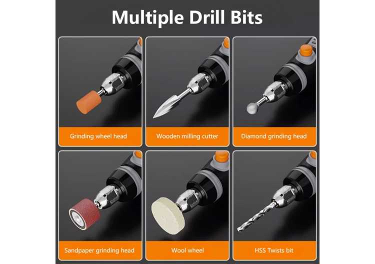35W USB Cordless Rotary Tool Dremel DIY Mini Drill Engraving Pen Electric 3 Speed Mini Wireless Drill Set 8500r-21000r/min 1420