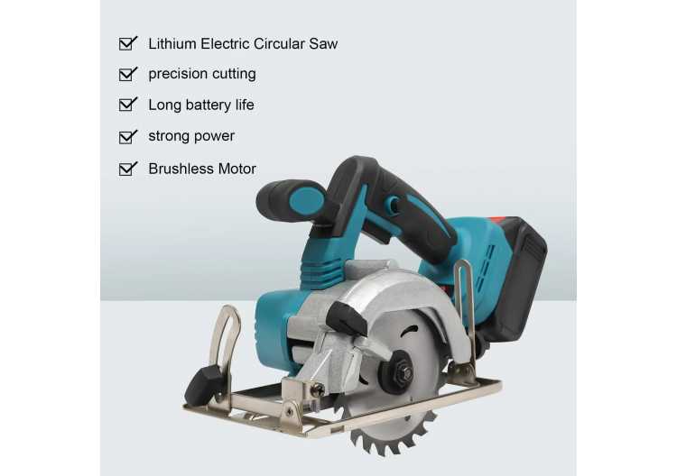 4.9Inch Rechargeable Chainsaw with Charger Circular Saw 4.0Ah Battery Carbon Steel 110V 0-45